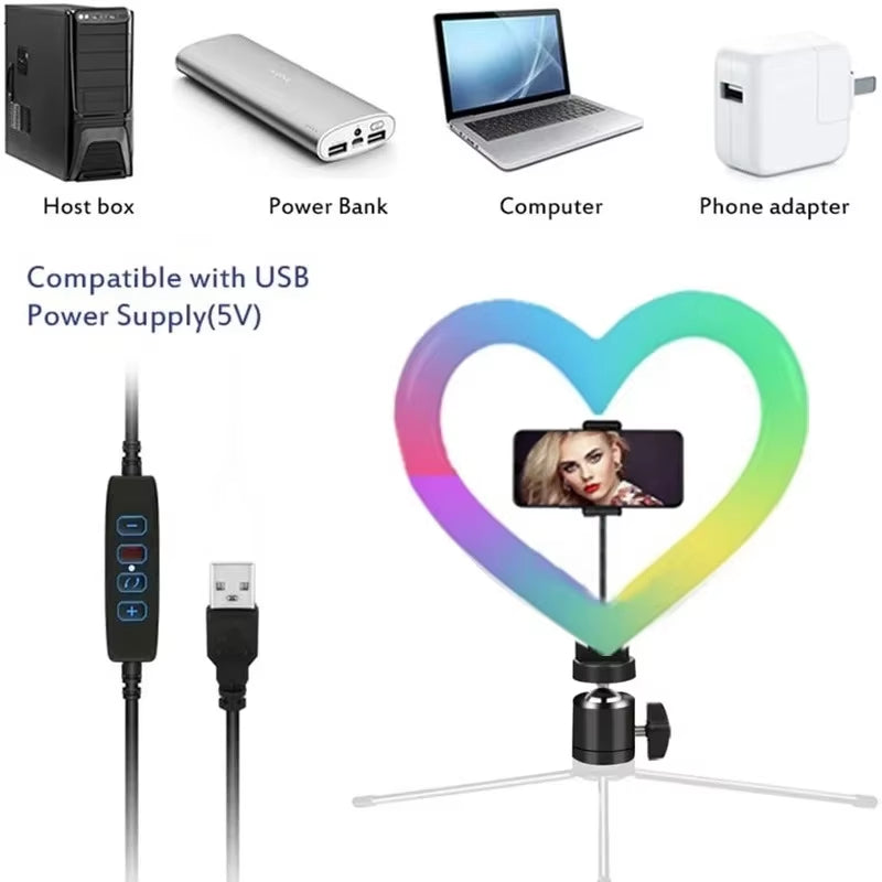 Heart-Shaped Selfie Ring Light