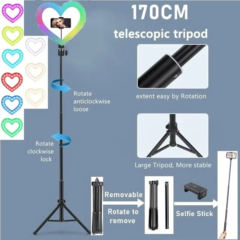 Heart-Shaped Selfie Ring Light