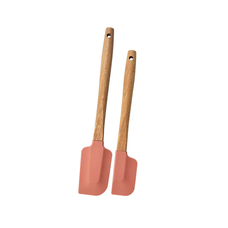 Set of 2x White Silicone Non-Stick Spatula For Baking