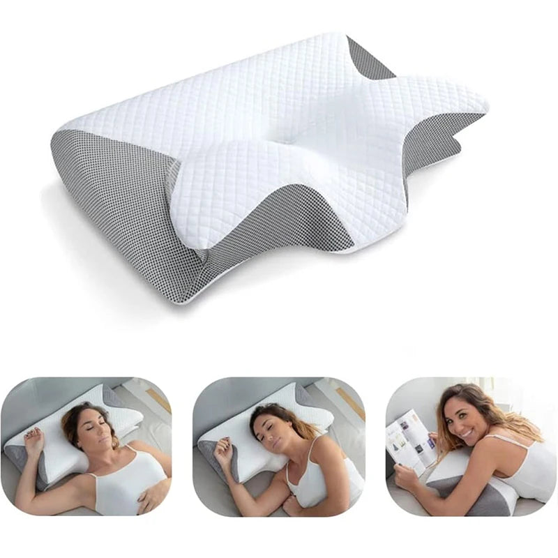2 in 1 Ergonomic Orthopaedic Memory Foam Pillow for Neck, Back Pain