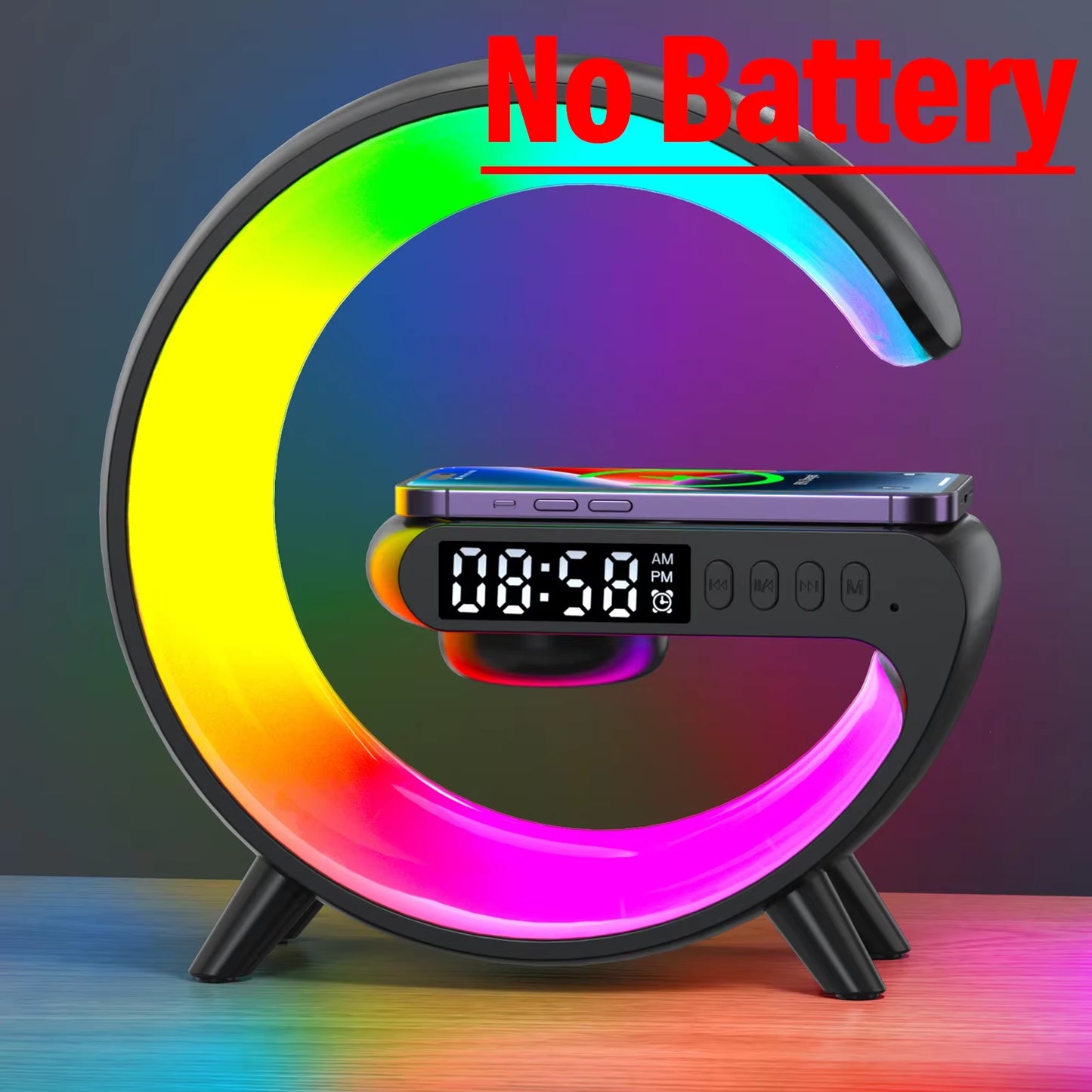 Multifunction Wireless Charger Stand Speaker Night Light 30W