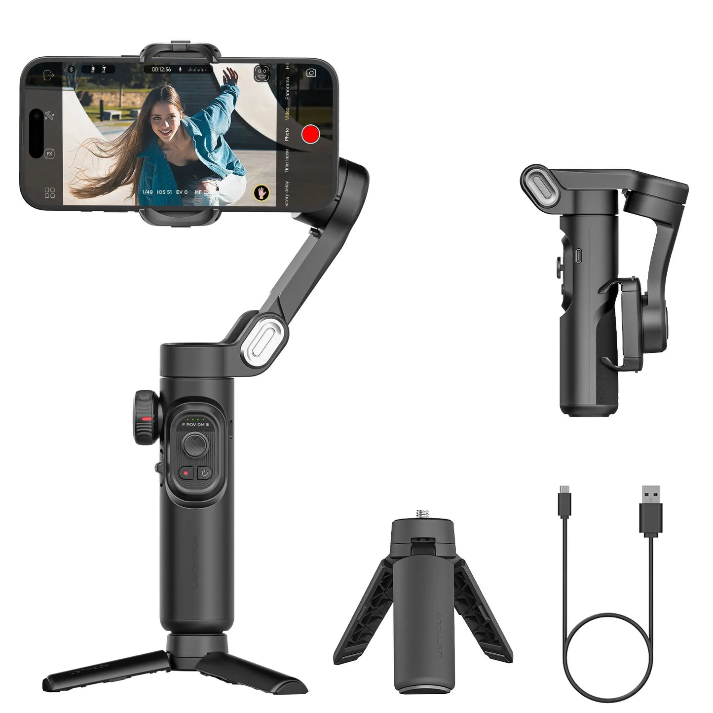 3-Axis Foldable Gimbal Stabilizer Kit for Androids And Smartphones
