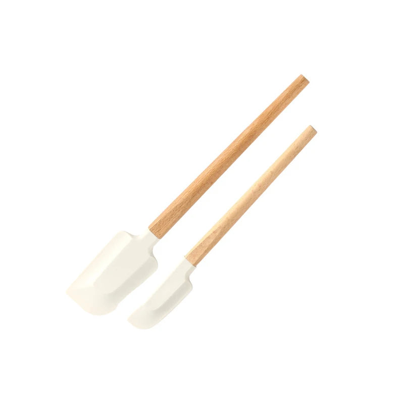 Set of 2x White Silicone Non-Stick Spatula For Baking