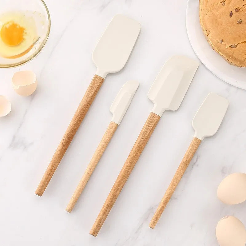 Set of 2x White Silicone Non-Stick Spatula For Baking