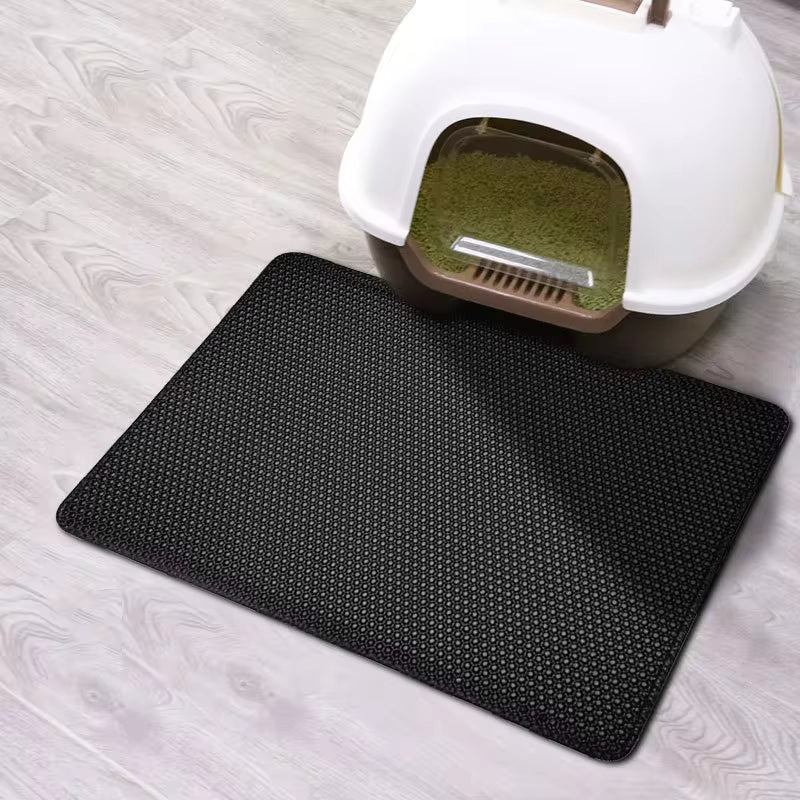 Cat Litter Mat with Gift Double Layer Waterproof Pet Litter Box Mat