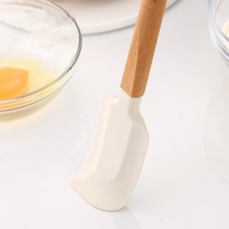 Set of 2x White Silicone Non-Stick Spatula For Baking