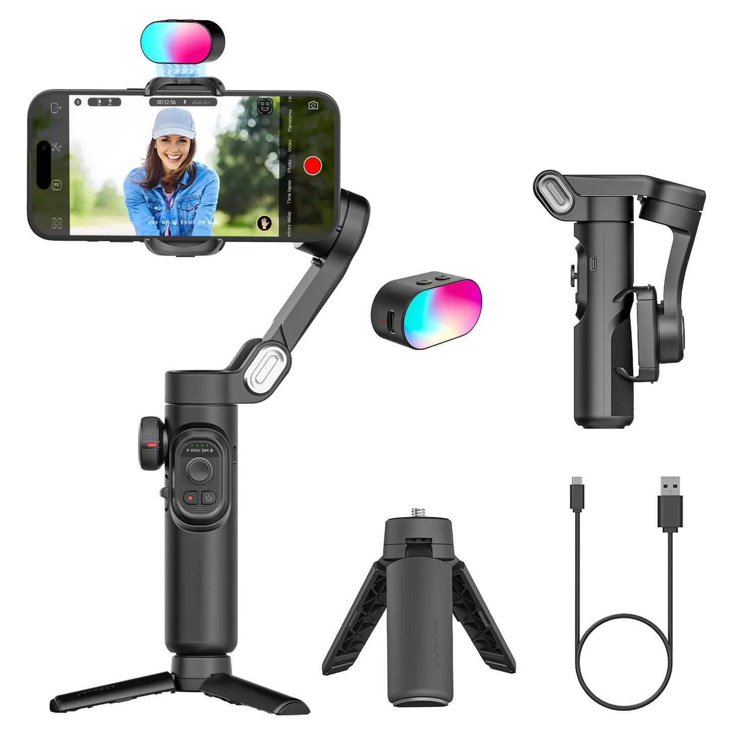 3-Axis Foldable Gimbal Stabilizer Kit for Androids And Smartphones