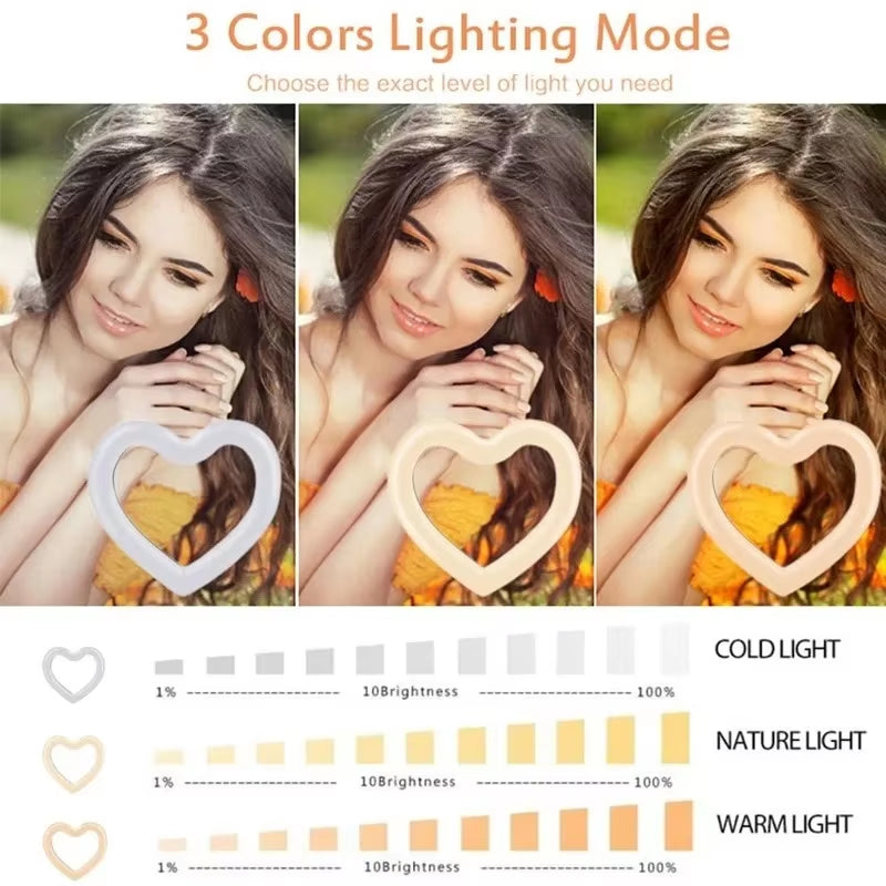 Heart-Shaped Selfie Ring Light