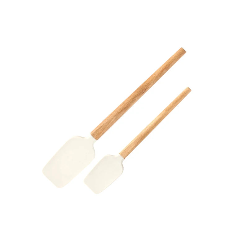 Set of 2x White Silicone Non-Stick Spatula For Baking