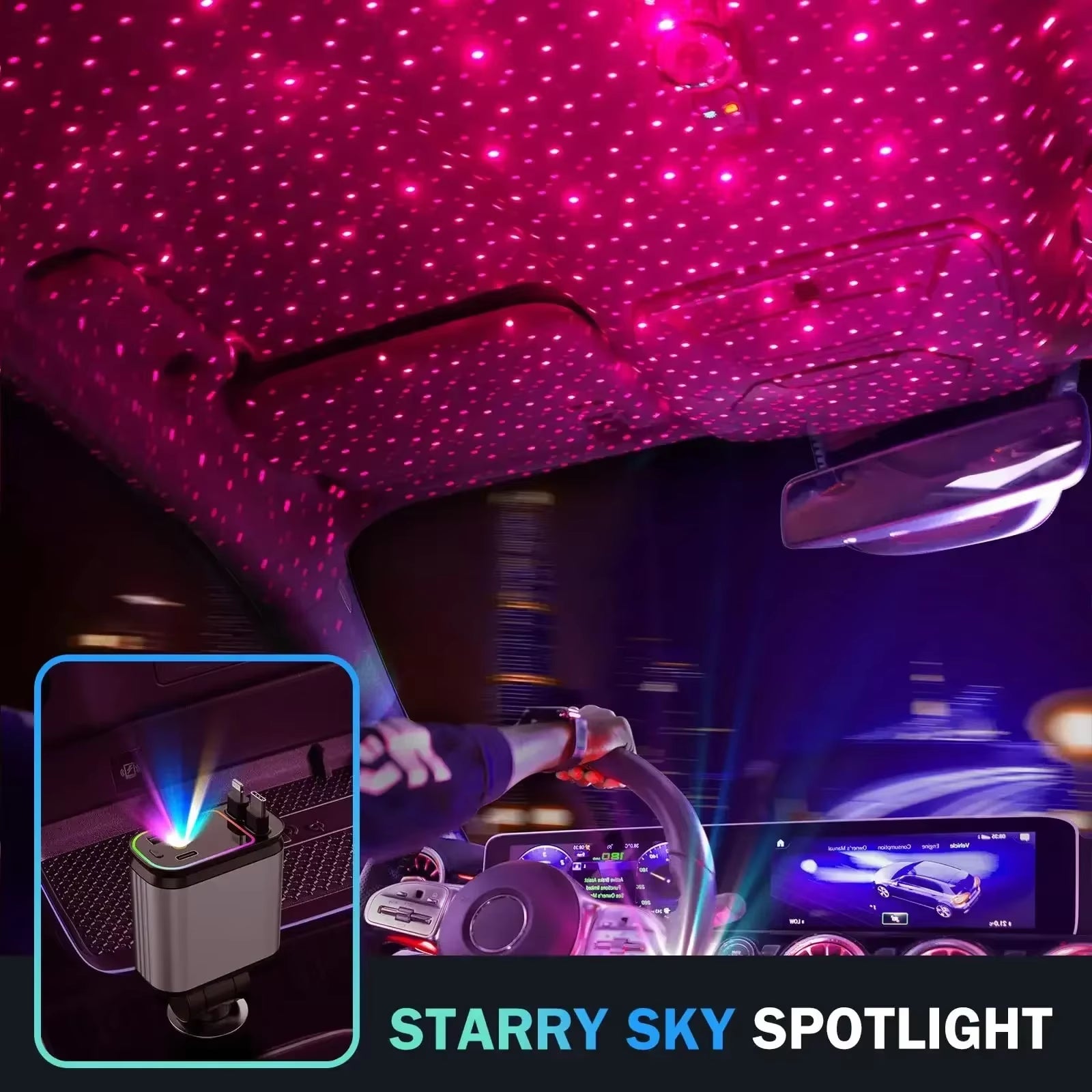 Car Charger USB Adapter 120W with Starlight