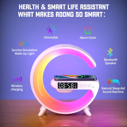 Multifunction Wireless Charger Stand Speaker Night Light 30W 