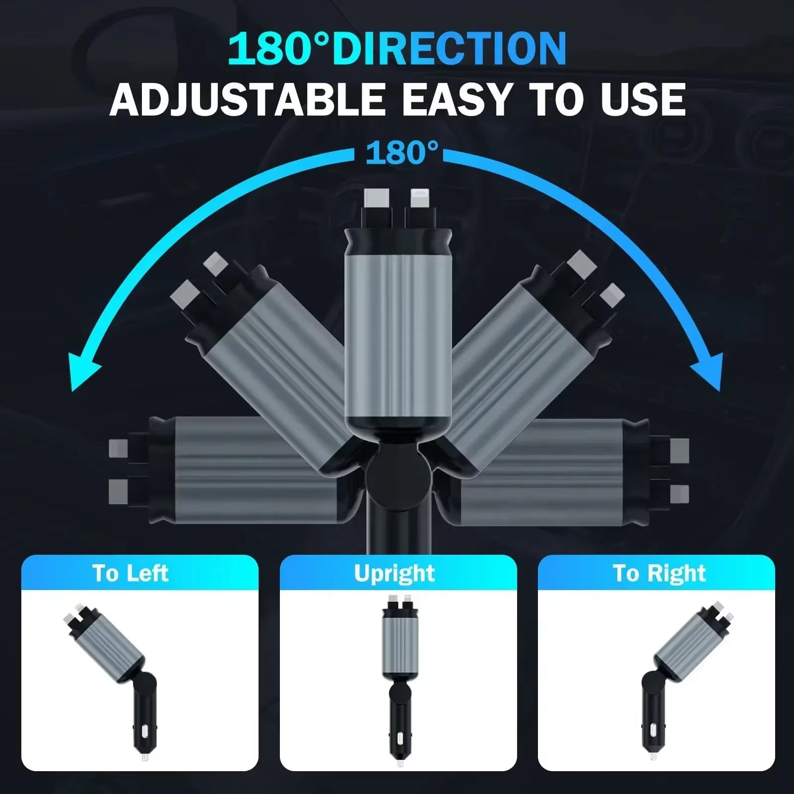 Car Charger USB Adapter 120W with Starlight